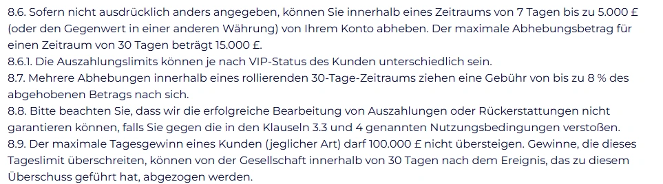 Slotroyals Casino Auszahlungsbedingungen mit KYC, Umsatzanforderung und Auszahlungslimits
